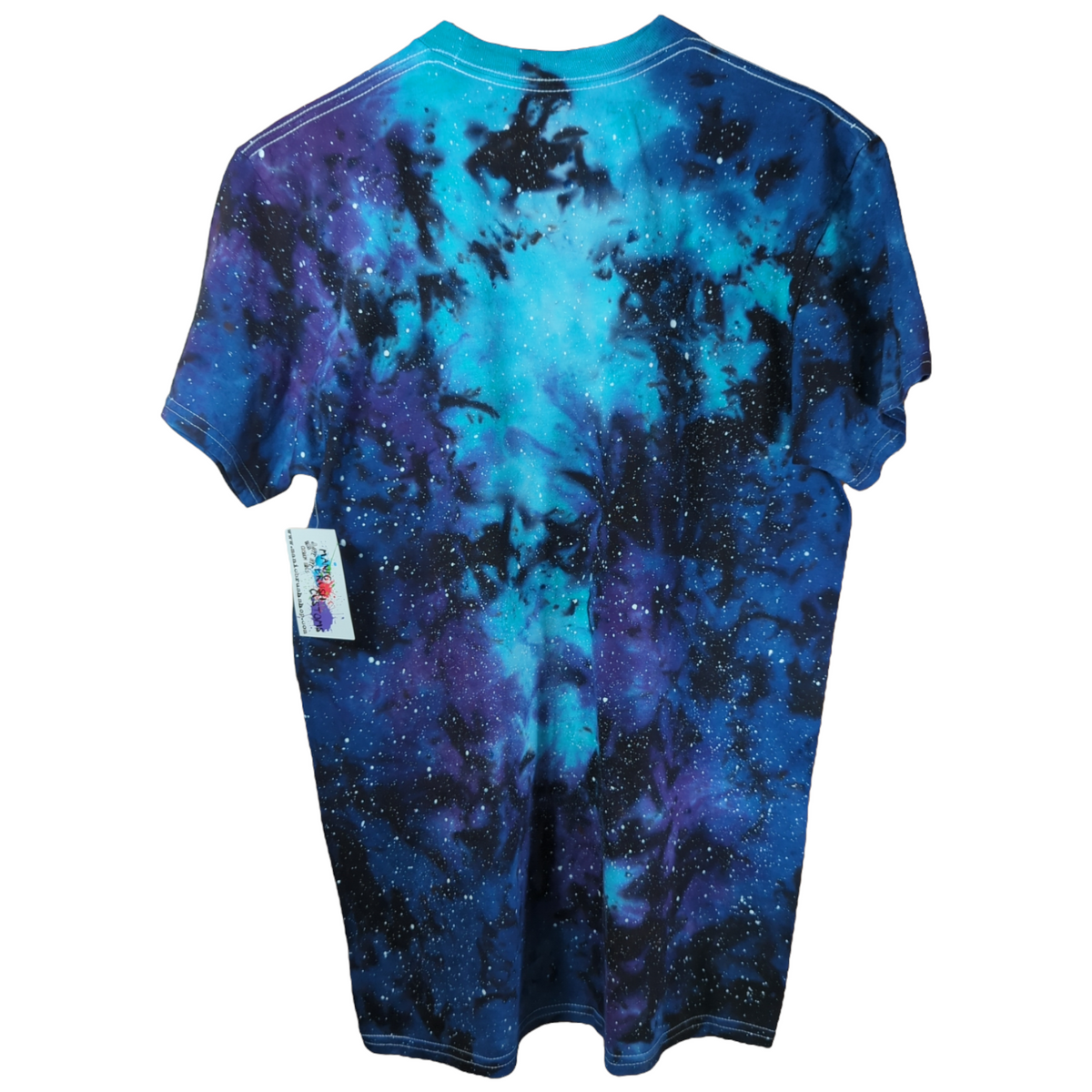 Galaxy tie-dye on black t-shirt