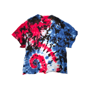 Crop Top Red, White & Blue Galaxy Tie Dye T-shirt