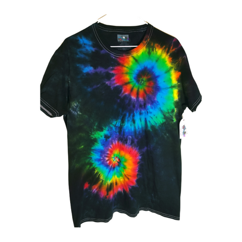 Double Spiral Rainbow Tie Dye T-shirt