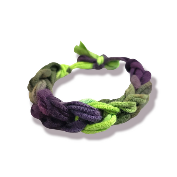 Hand Knit Rainbow Tie Dye Galaxy Bracelet