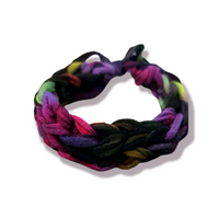 Hand Knit Rainbow Tie Dye Galaxy Bracelet